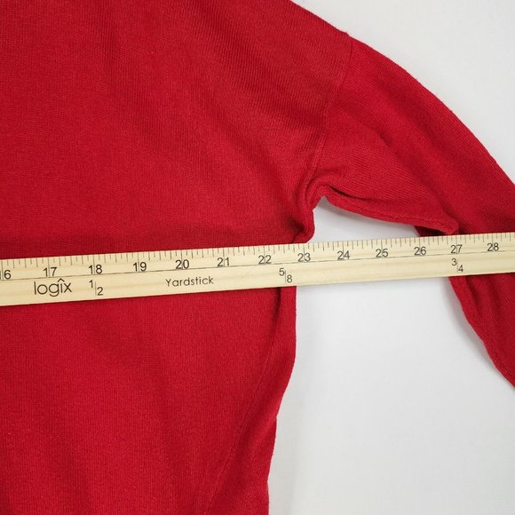 Express Sweater Womens XS Red Y2K Crop High Low Side Zip Dolman Sleeve Pullover - Picture 4 of 10